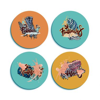 Eşarplı yuvarlak logo tasarımı. 