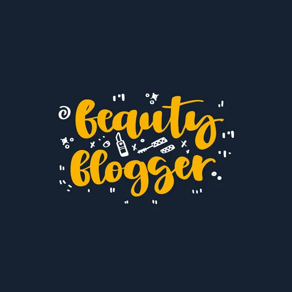 Beauty Blogger Piękna Karta Plakat Sieci Abstrakcyjnymi Szkicami Doodle Konceptualny — Wektor stockowy