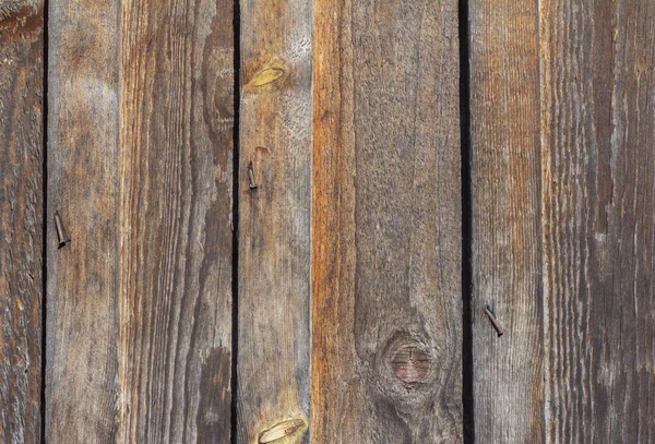 黑色天然木制背景 有裂缝和钉子的旧木墙 木材质地 — 图库照片
