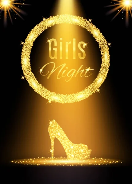 Altın Kızlar gecesi parti poster. Vektör çizim 