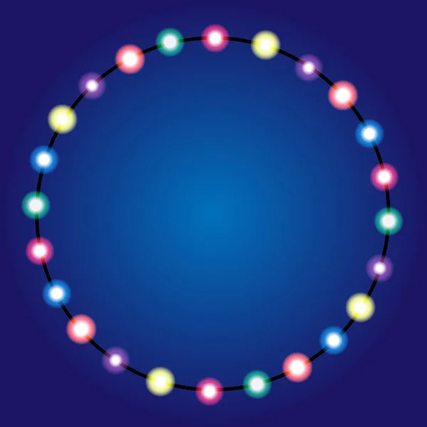 Les Lumières Noël Bordent Design Carte Vœux Vacances Guirlande — Image vectorielle