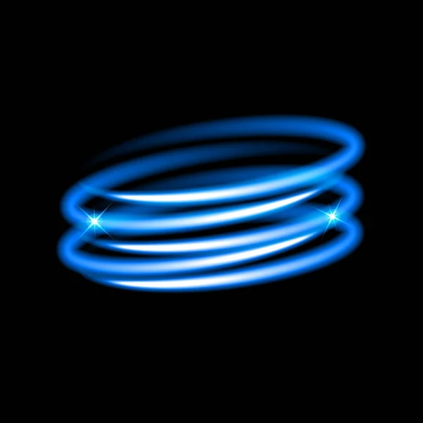 Des Cercles Bleus Fluo Effet Lumineux Illustration Vectorielle — Image vectorielle