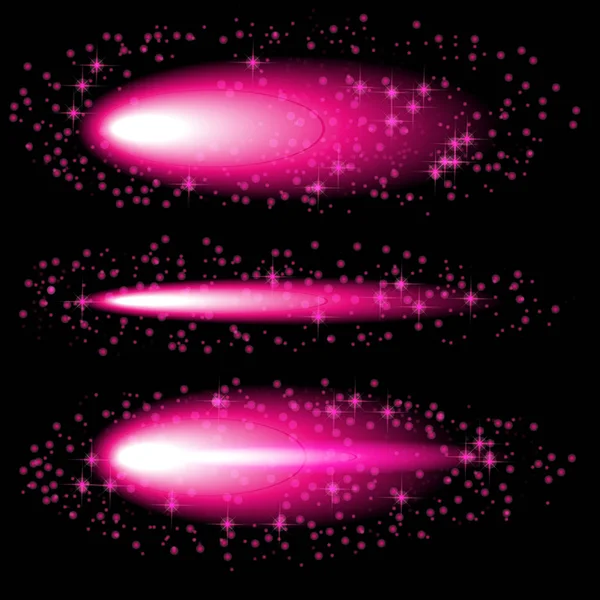 粉红色的光效果 烟火抽象背景 矢量插图 — 图库矢量图片