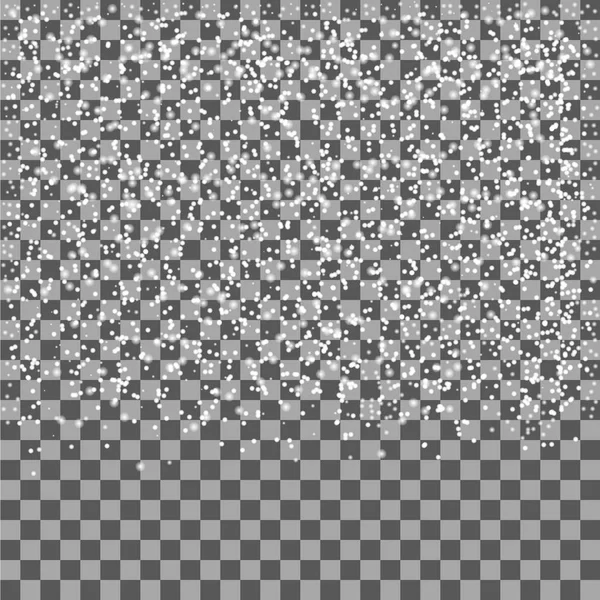 Neige Blanche Tombante Isolée Sur Fond Transparent Chute Neige Illustration — Image vectorielle