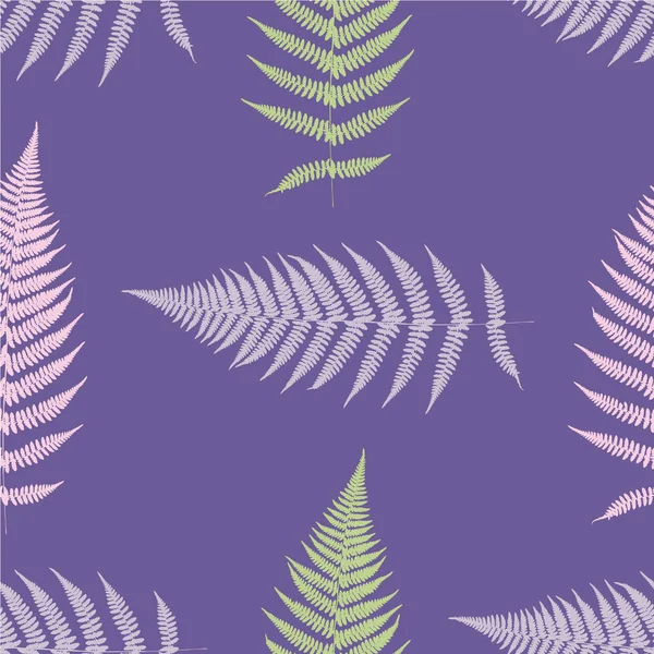 Fern Modello Senza Soluzione Continuità Ultra Violetta Illustrazione Vettoriale — Vettoriale Stock