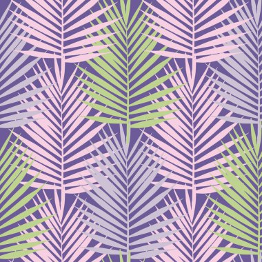 Ultra violet tropikal palmiye Dikişsiz desen bırakır. Vektör çizim.