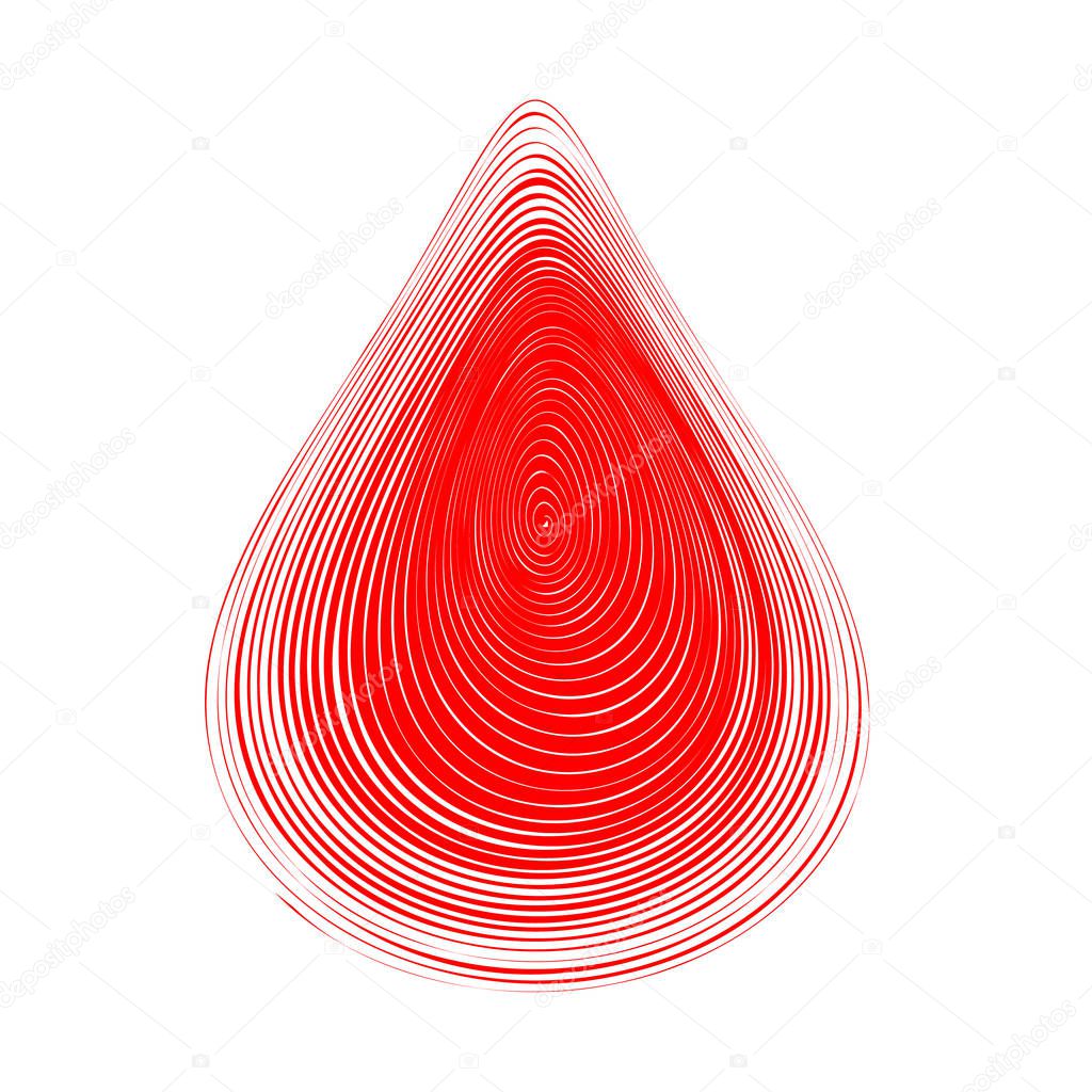 Abstract red blood drop. Vector illustration