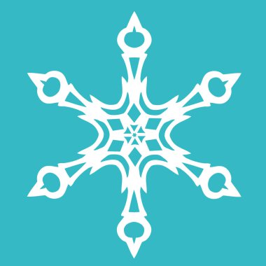 Noel kağıt kar tanesi üzerinde mavi arka plan. Vektör çizim