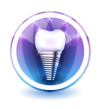 Diş implantı işareti, yuvarlak şekil