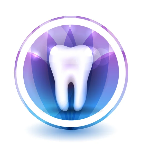 Sinal de dente saudável, forma redonda — Vetor de Stock