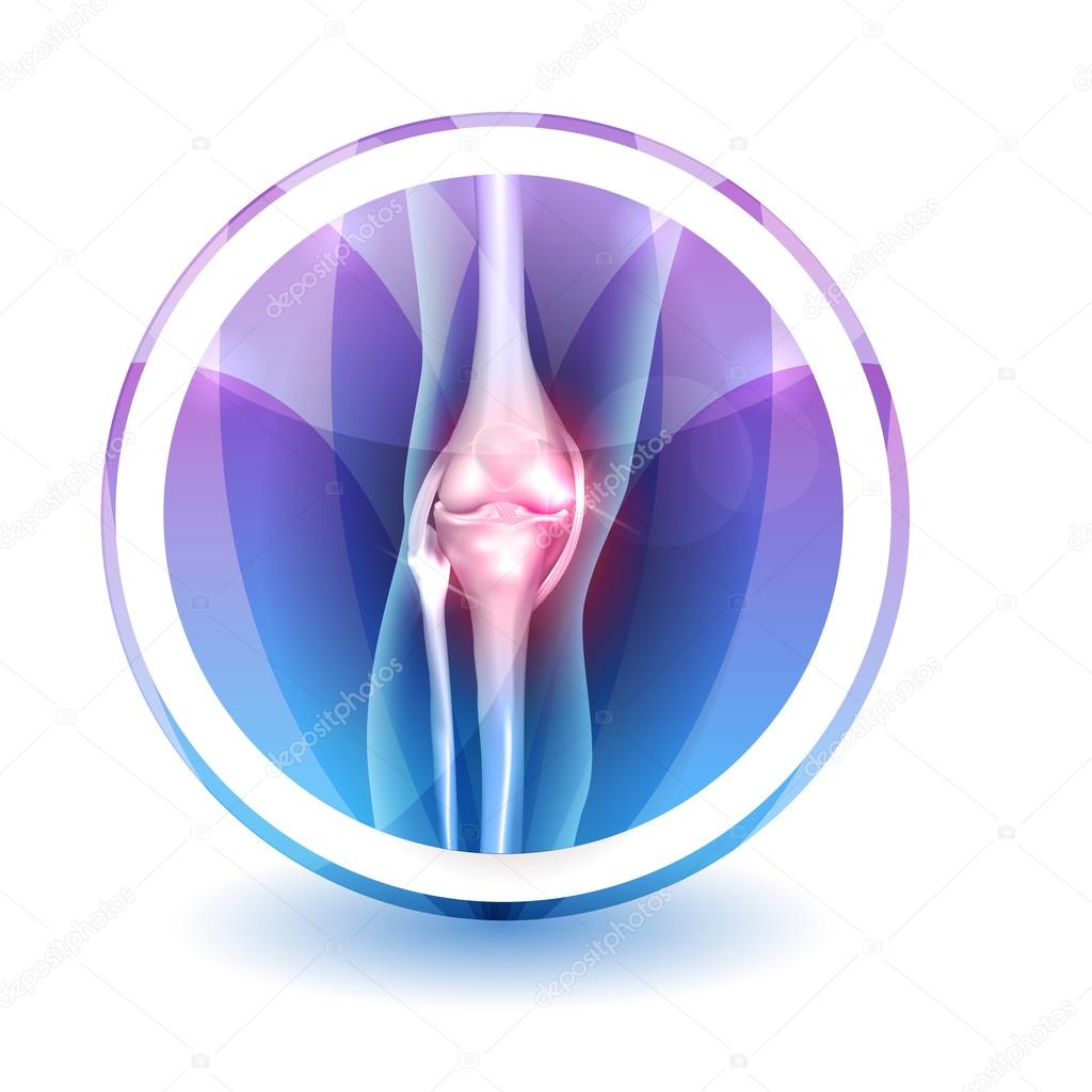 Joint anatomy Sign, round shape colorful overlay flower petals at the background