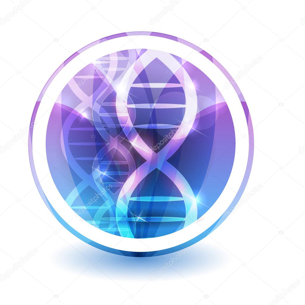 DNA chain sign, round shape colorful overlay flower petals at th