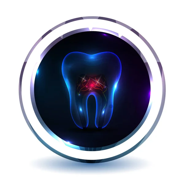 Sağlıklı beyaz diş bilimsel modern tasarım — Stok Vektör