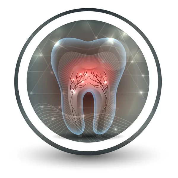 歯の根抽象的な明るいアイコン デザイン — ストックベクタ