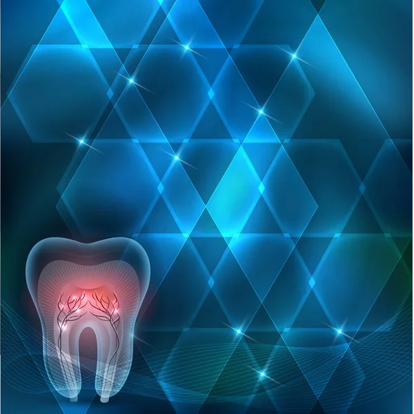 횡단면 추상 블루 디자인 치아 — 스톡 벡터