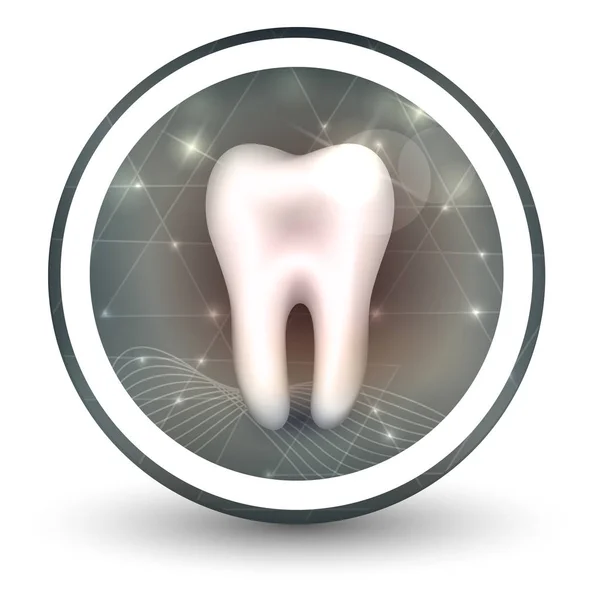 Zdravý zub kulaté ikonu obrazce — Stockový vektor