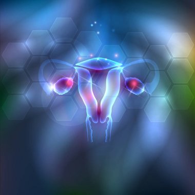 Female uterus abstract background clipart