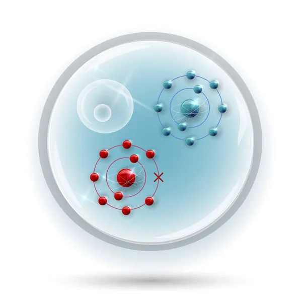 Vrije radicalen en normale molecuul — Stockvector