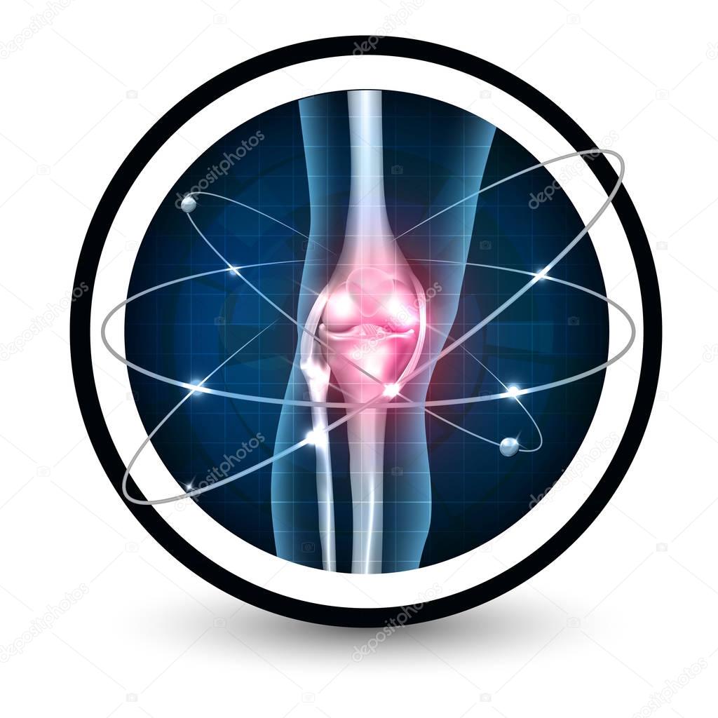 Knee joint health care protection icon