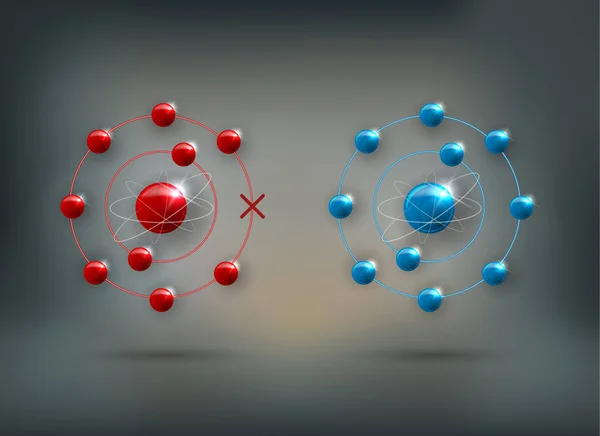 Molécule de radicaux libres et molécule normale — Image vectorielle