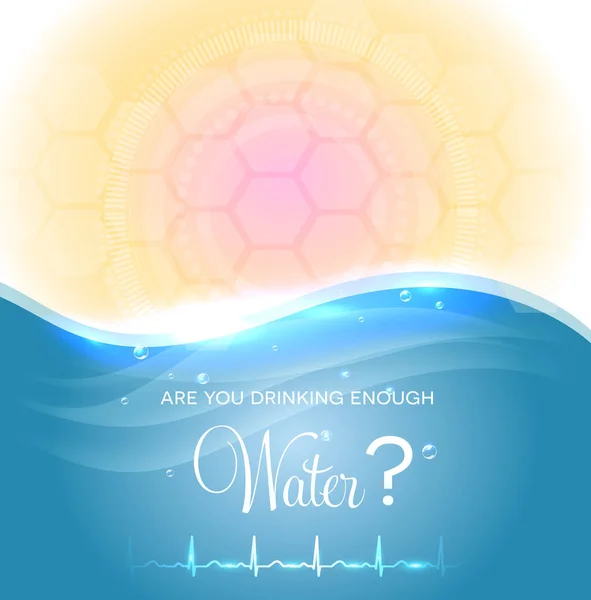 Плакат охорони здоров'я. Ти п'єш достатньо води ? — стоковий вектор