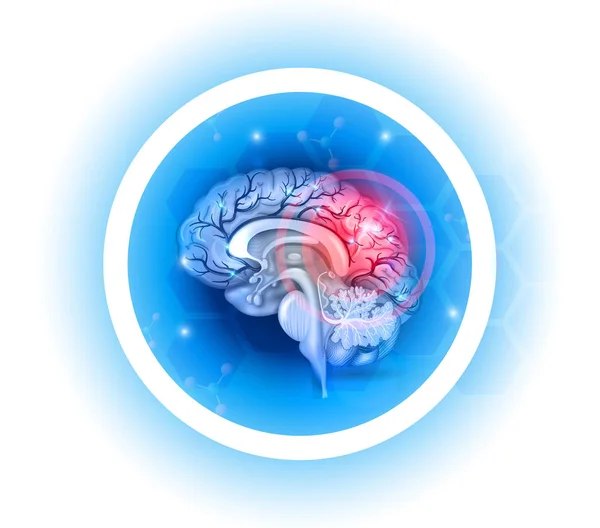 Simbolo dei problemi cerebrali umani — Vettoriale Stock