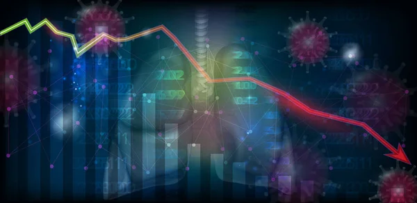 Efecto Del Virus Los Mercados Económicos Bursátiles Etc Concepto Abstracto — Archivo Imágenes Vectoriales