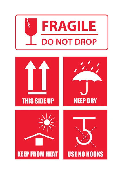 Embalaje pegatina frágil Gráficos Vectoriales