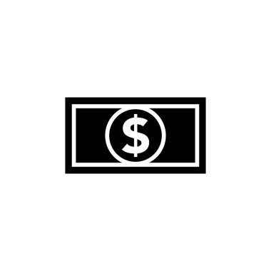 Dollar bill icon black and white clipart