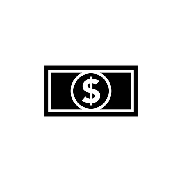 Dollar bill pictogram zwart-wit — Stockvector