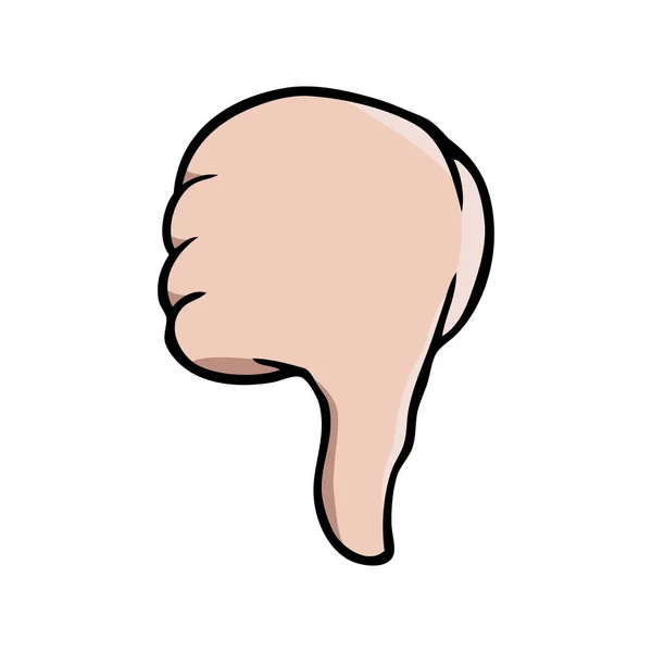 Menselijke cartoon hand tonen een thumbs down — Stockvector