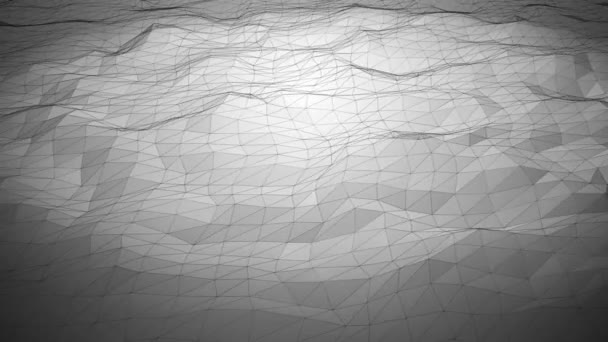 Silver gray abstract polygonal background with shifting wireframe lines — Stock Video