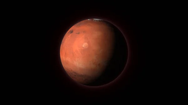 Planeta Mars na czarnym tle — Zdjęcie stockowe