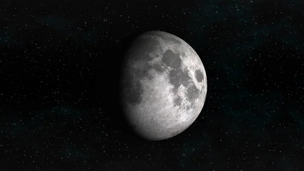Księżyc w woskowanie się księżyc fazy na tle gwiazd — Zdjęcie stockowe