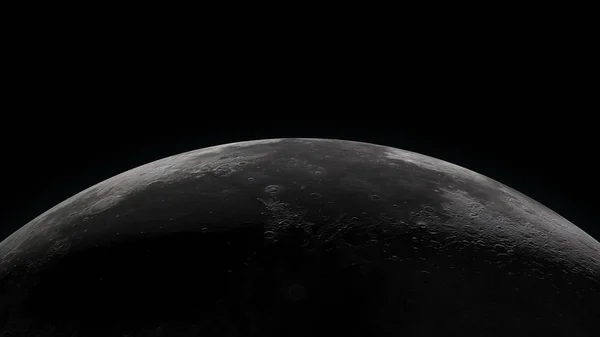 Moon horizon with partially lit surface — Stock Photo, Image