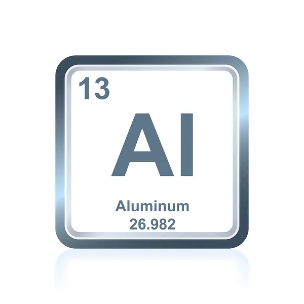 Aluminium van het scheikundig element uit het periodiek systeem — Stockvector