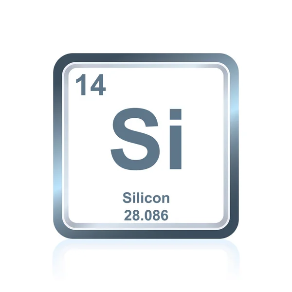 Chemische element silicium uit het periodiek systeem — Stockvector