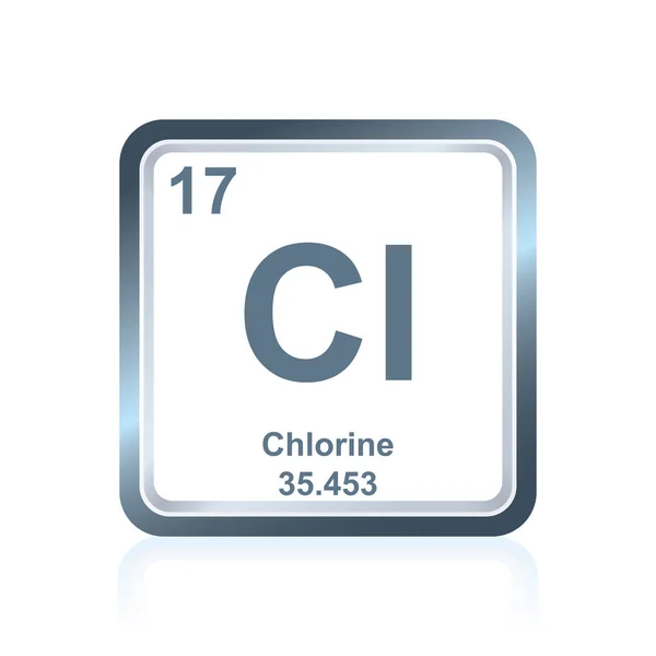 Pierwiastek chemiczny chloru z okresowego — Wektor stockowy