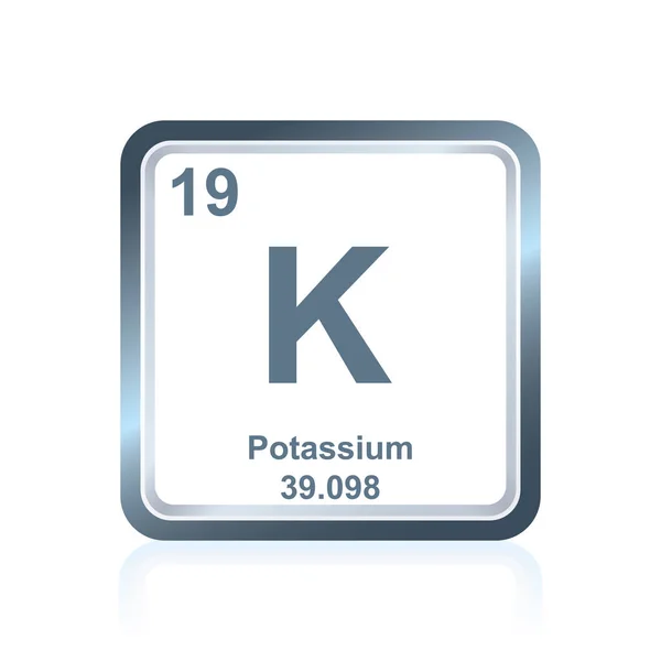Elemento químico potássio da Tabela Periódica — Vetor de Stock