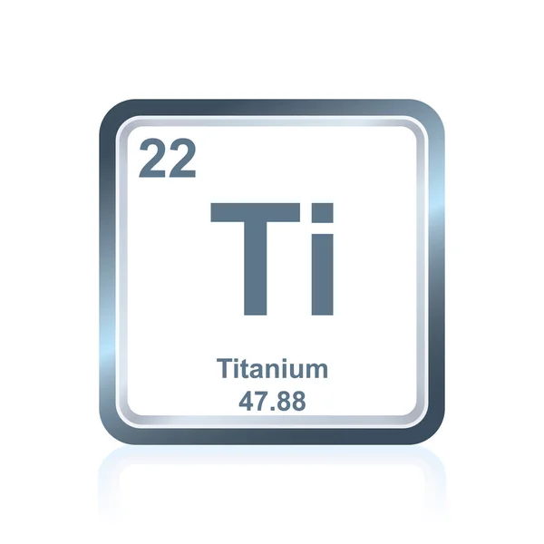 Elemento químico titanio de la tabla periódica — Vector de stock