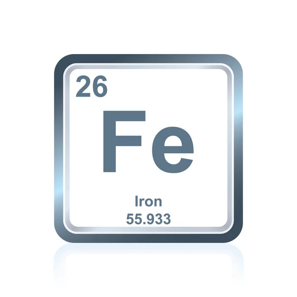 Chemisch element ijzer uit het periodiek systeem — Stockvector