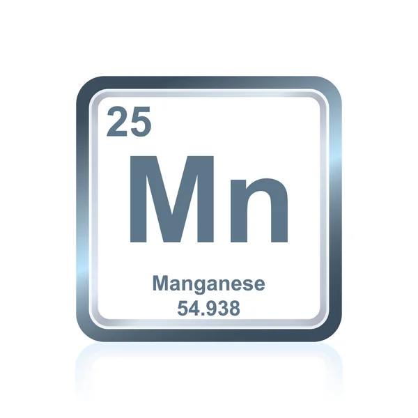 Elemento químico manganeso de la tabla periódica — Vector de stock