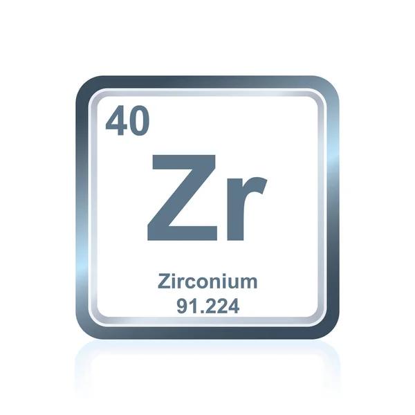 Zirkonium van het scheikundig element uit het periodiek systeem — Stockvector