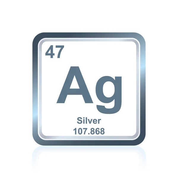 Scheikundig element zilver uit het periodiek systeem — Stockvector