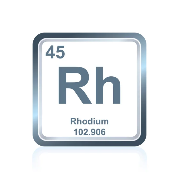 Rhodium van het scheikundig element uit het periodiek systeem — Stockvector