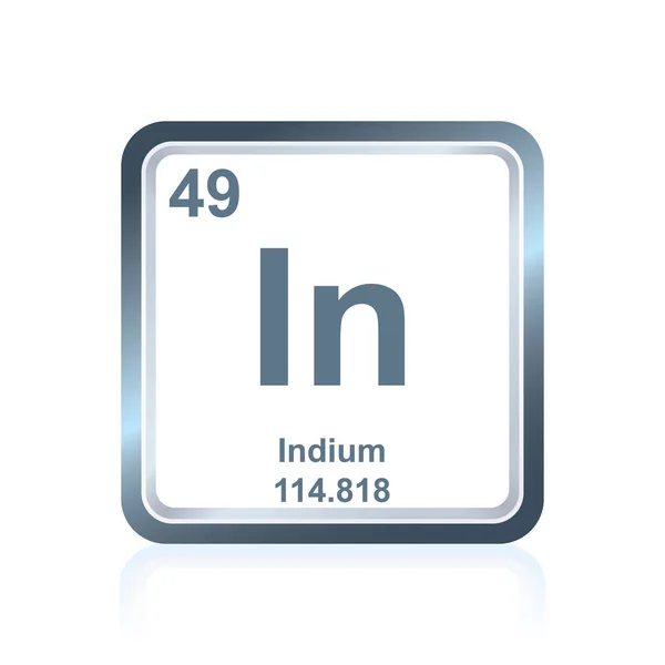 Indium van het scheikundig element uit het periodiek systeem — Stockvector