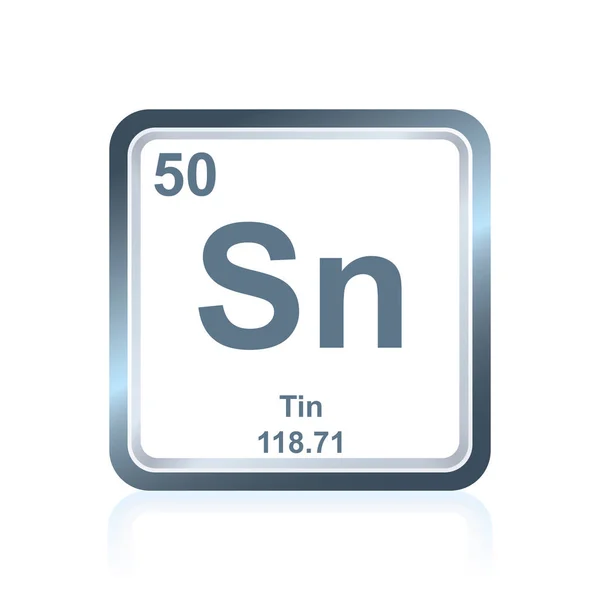 Elemento químico estaño de la tabla periódica — Archivo Imágenes Vectoriales