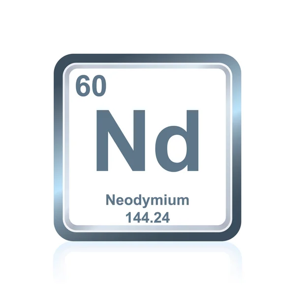 Elemento químico neodimio de la tabla periódica — Archivo Imágenes Vectoriales