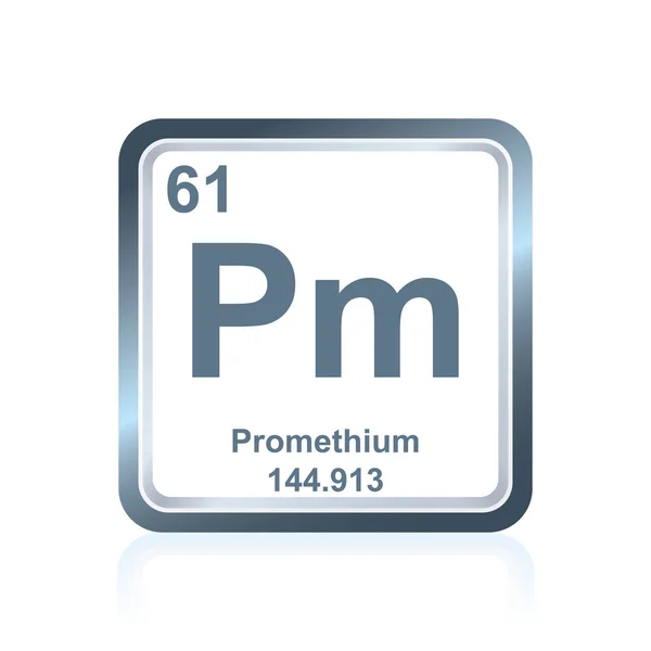 Elemento chimico prometio della tavola periodica — Vettoriale Stock