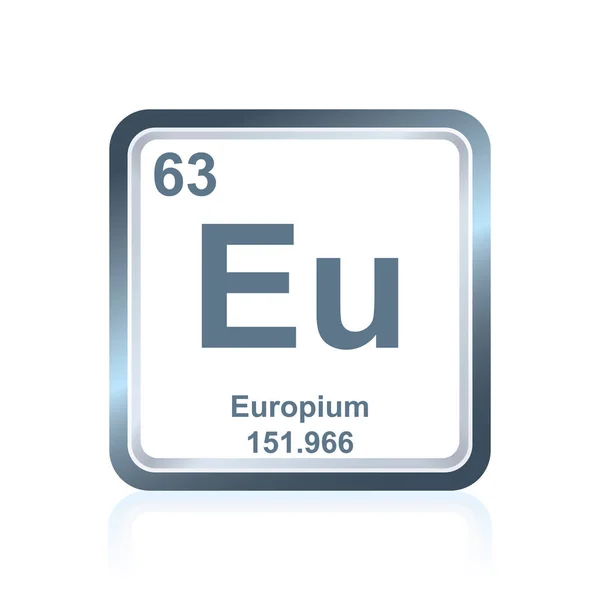 Elemento químico europio de la tabla periódica — Archivo Imágenes Vectoriales